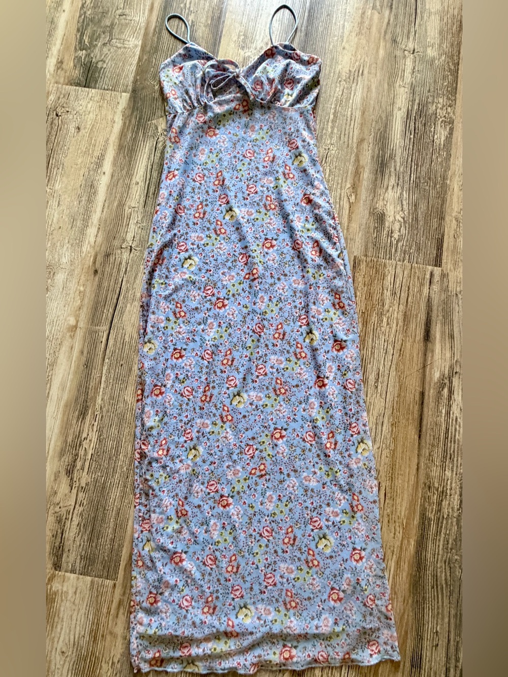 Floral Maxi Dress in Light Blue